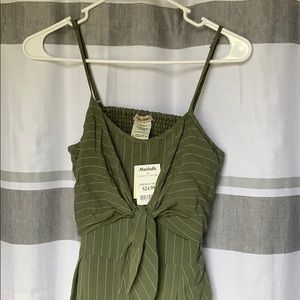 Pin striped flowy jumpsuit